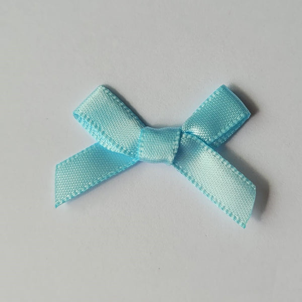 3cm Satin Bows, Pale Blue