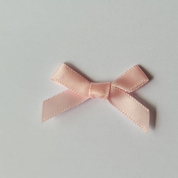 3cm Satin Bows, Pale Pink