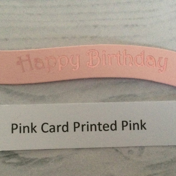 Banners - Happy Birthday Pink print on Pink Card