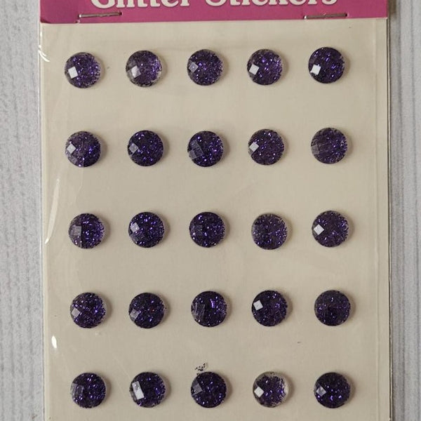 8mm self adhesive Glitter stickers - Purple