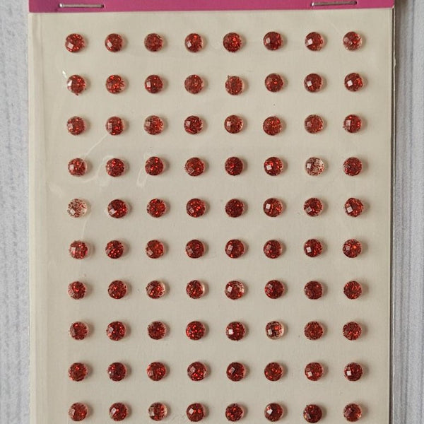 4mm self adhesive Glitter stickers - Red