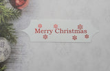 Toppers - Merry Christmas. Red print on White card. Pack of 10