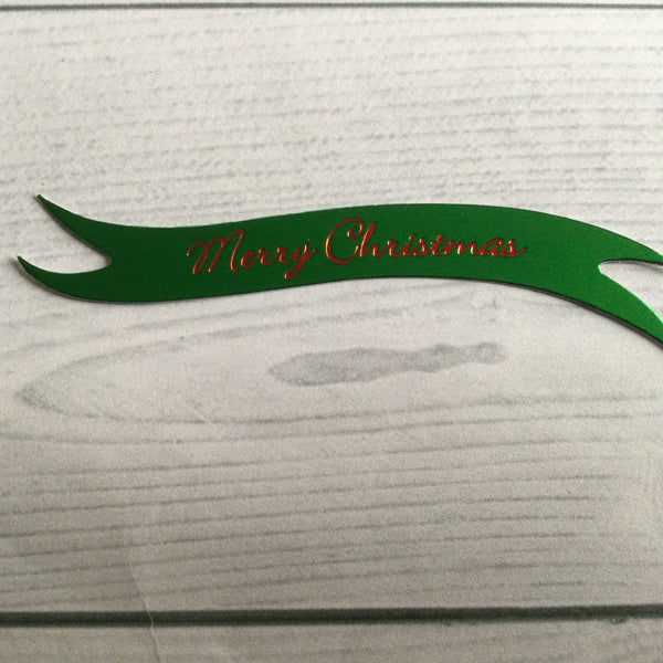 Banners - Merry Christmas Green card printed Red