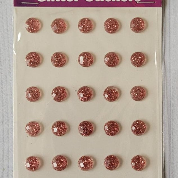 8mm self adhesive Glitter stickers - Rose Gold