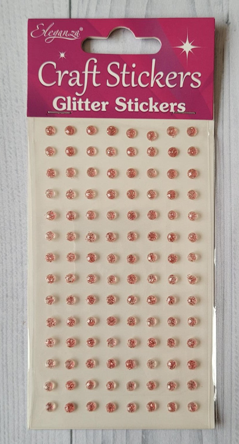 4mm self adhesive Glitter stickers - Rose Gold