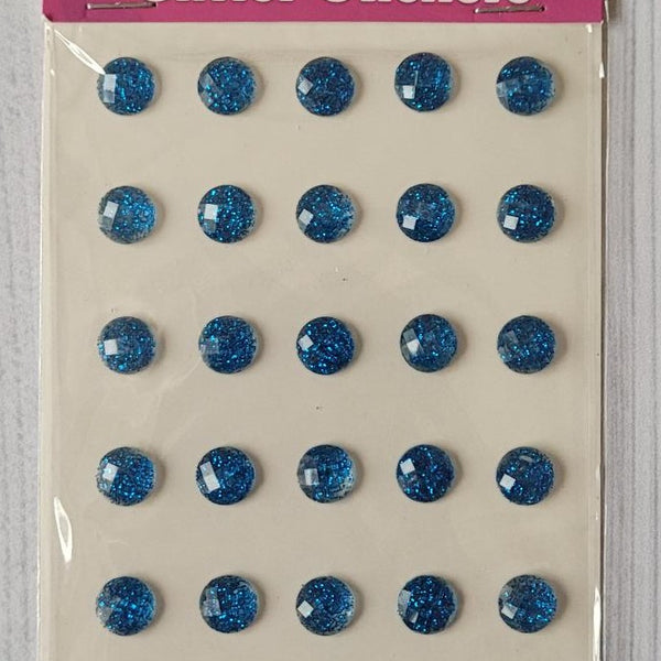 8mm self adhesive Glitter stickers - Royal Blue