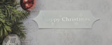 Toppers - Merry Christmas. Silver print on White card. Pack of 30