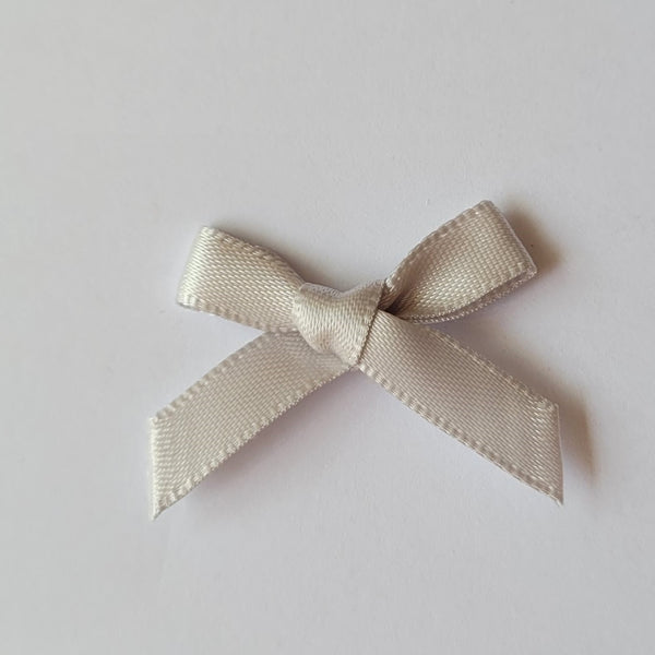 3cm Satin Bows, Silver