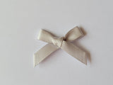 3cm Satin Bows, Silver