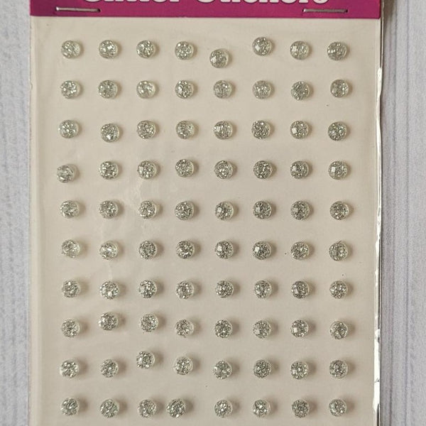 4mm self adhesive Glitter stickers - Silver