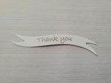 Banners - Thank You. Silver on White card. Pack of 10