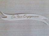 Banners - On your Engagement. Silver on White card. Pack of 10