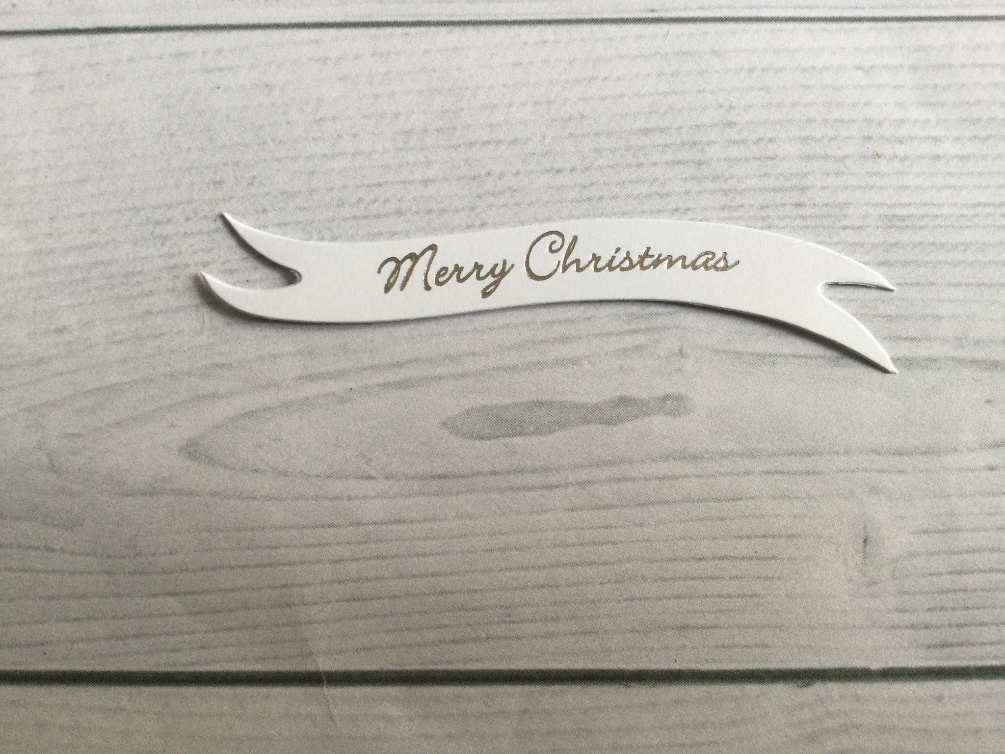 Banners - Merry Christmas White card printed Silver