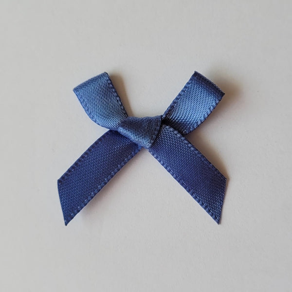 3cm Satin Bows, Smoke Blue