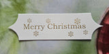 Toppers - Merry Christmas. Gold print on White card. Pack of 30