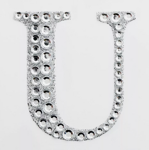 5cm Self Adhesive Diamante  Letter U