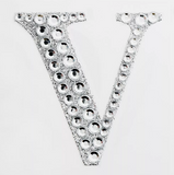 5cm Self Adhesive Diamante  Letter V