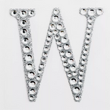 5cm Self Adhesive Diamante  Letter W