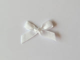 3cm Satin Bows, White