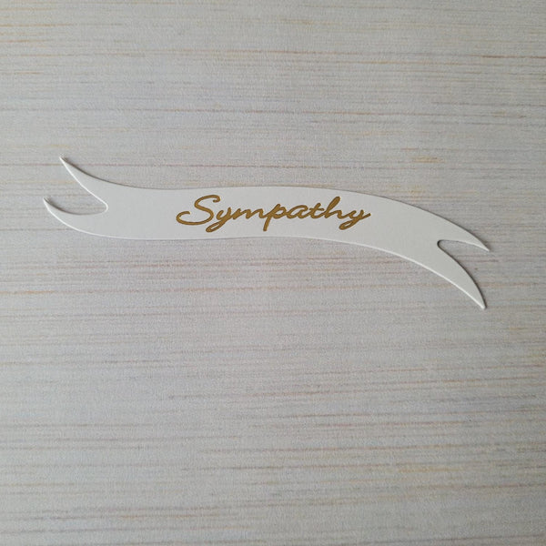 Banners - Sympathy. Gold on White card. Pack of 30