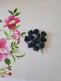 Black - Mulberry Paper Tea Roses, 15mm Flowers