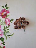 Brown - Mulberry Paper Tea Roses, 15mm Flowers