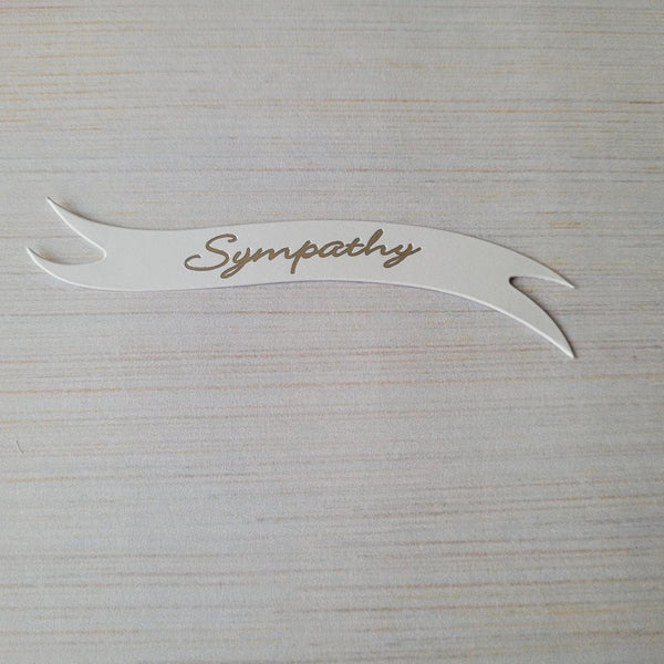 Banners - Sympathy. Silver on White card. Pack of 30