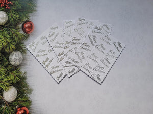 Printed text panels - Happy Christmas