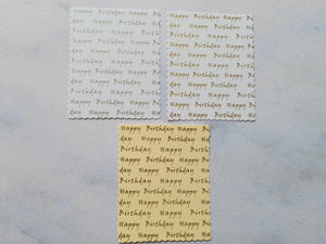 Printed text panels - Happy Birthday