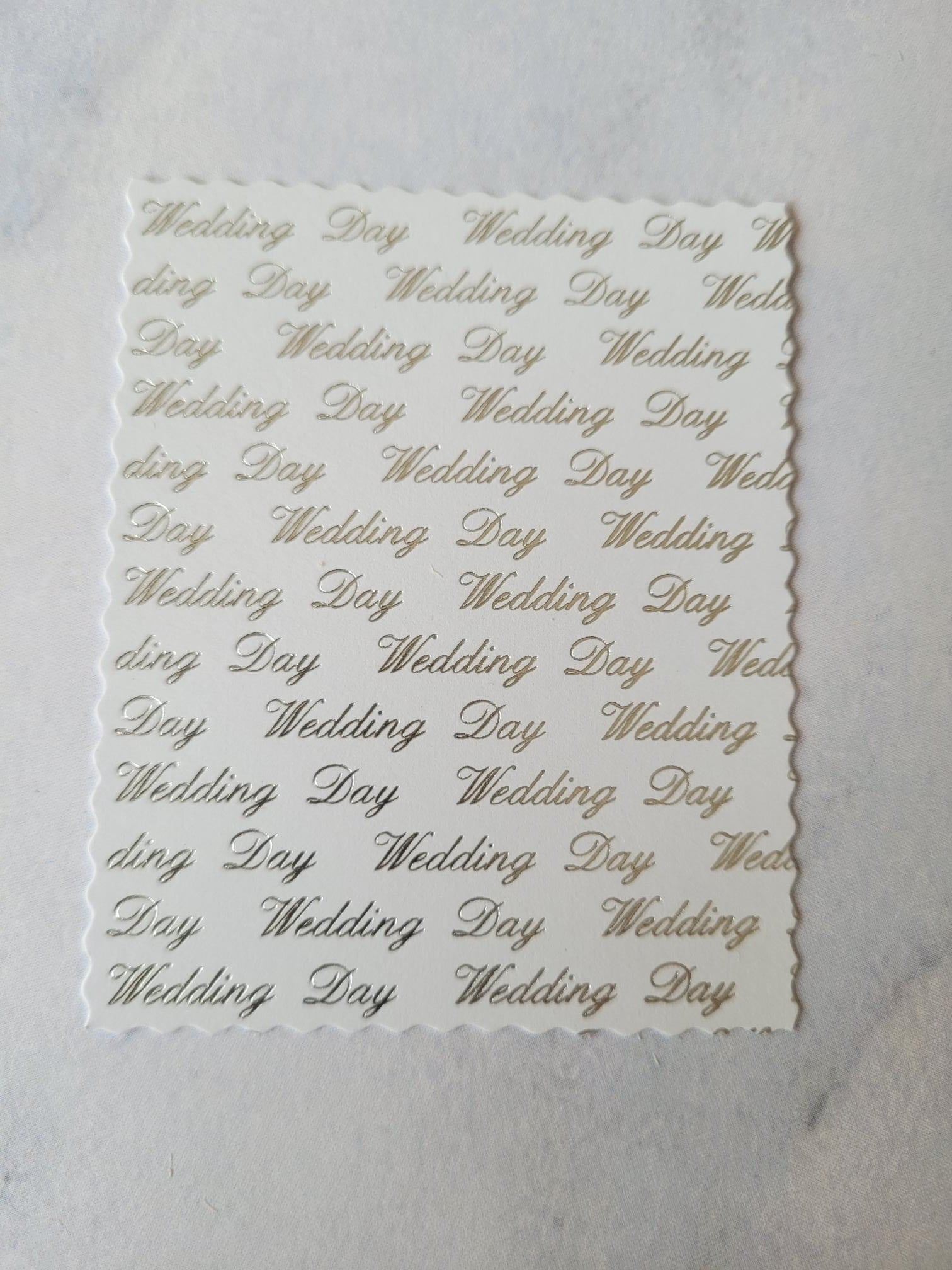 Printed Text panels - Wedding Day