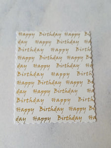 Printed text panels - Happy Birthday