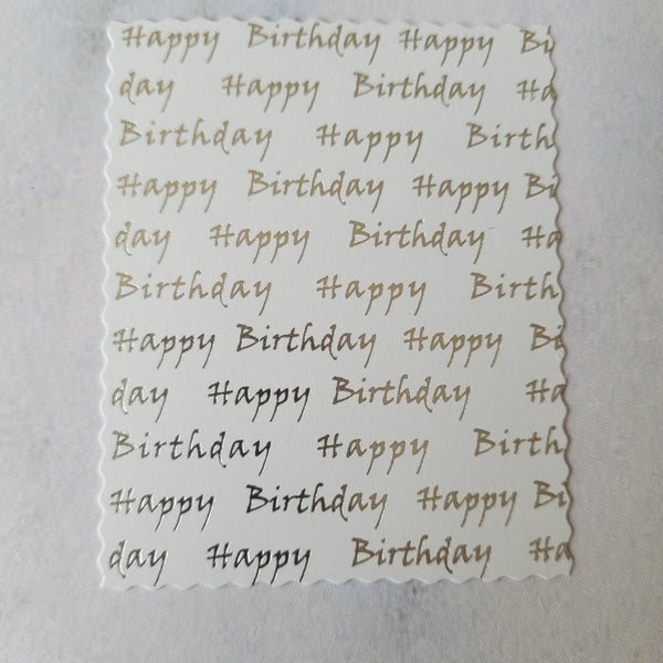 Printed text panels - Happy Birthday