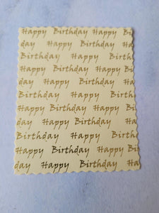 Printed text panels - Happy Birthday