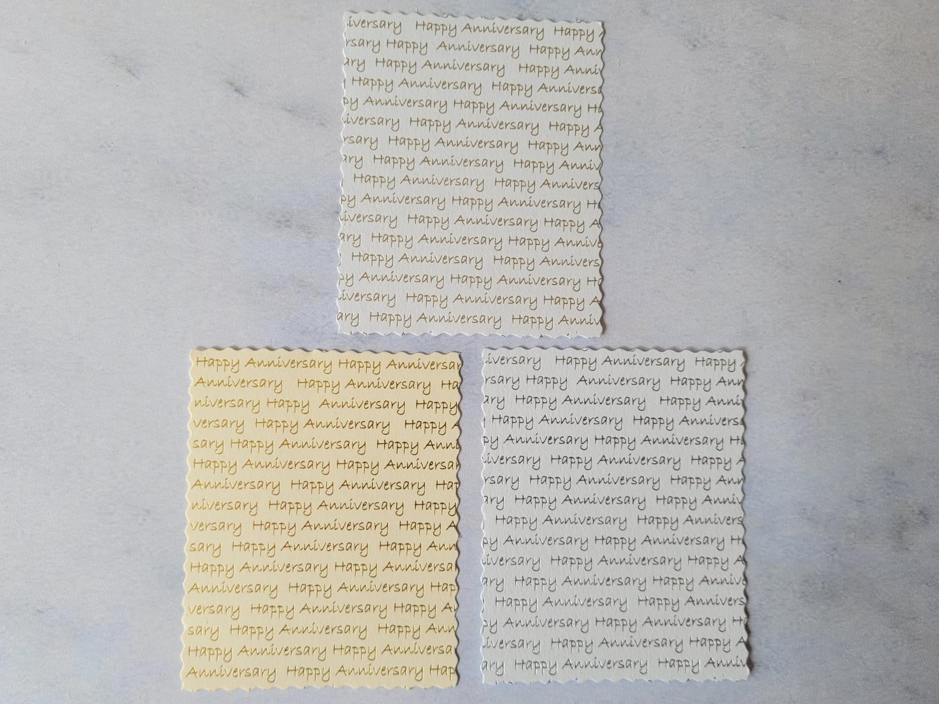 Printed text panels - Happy Anniversary