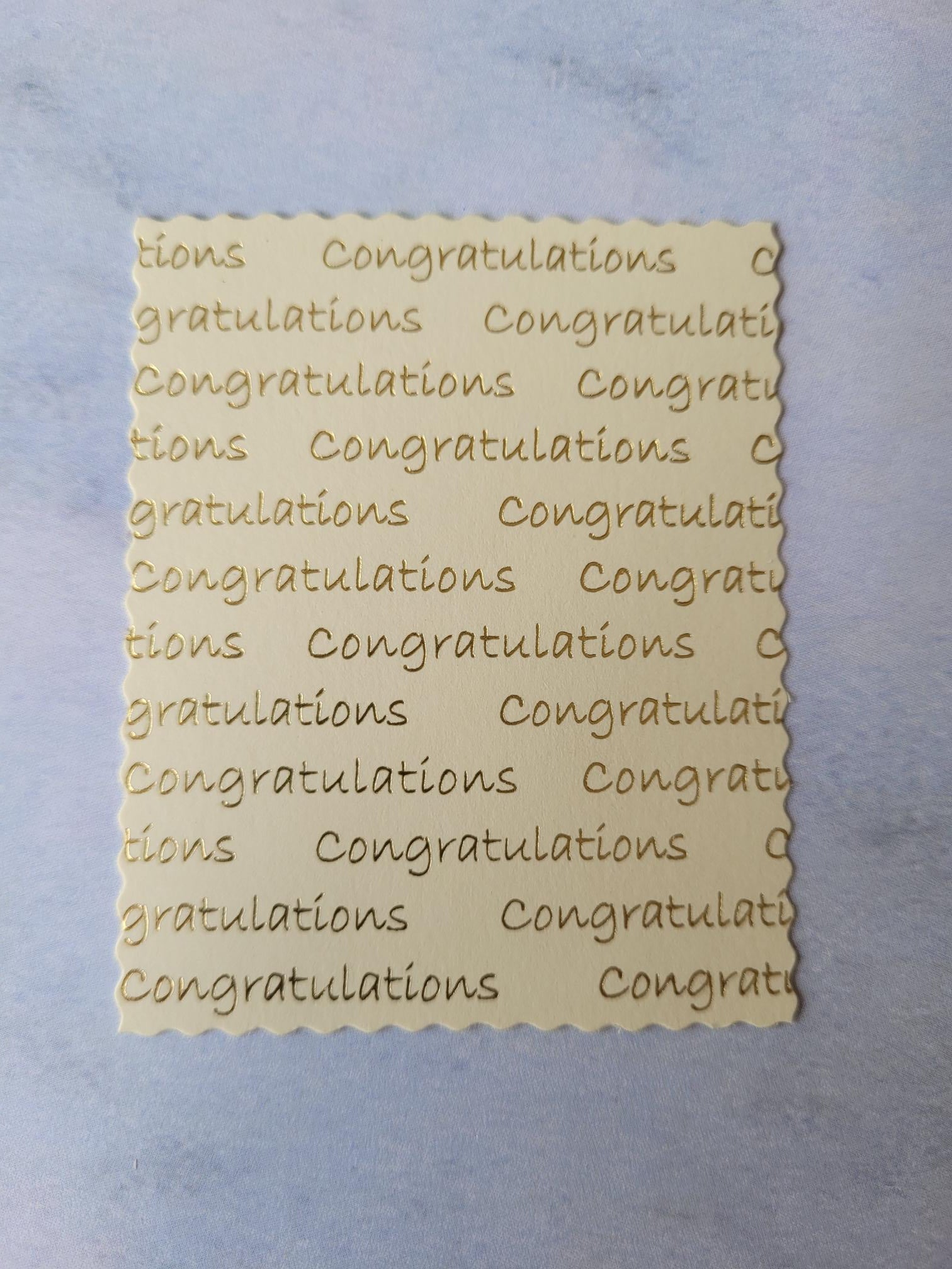 Printed text panels - Congratulations