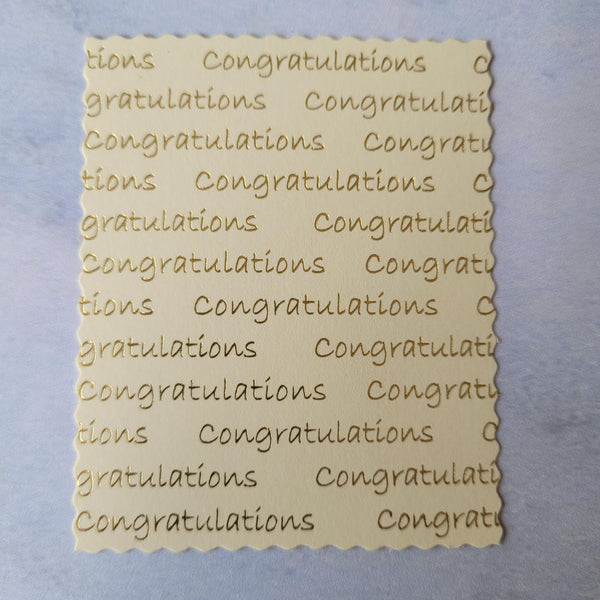 Printed text panels - Congratulations