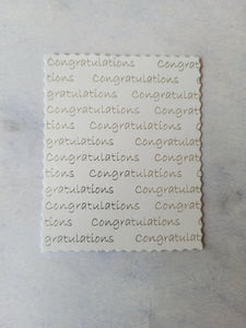 Printed text panels - Congratulations