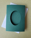 Card blanks and envelopes, A6 oval aperture, pack of 5