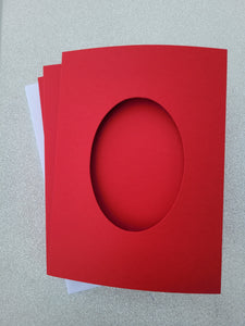 Card blanks and envelopes, A6 oval aperture, pack of 5