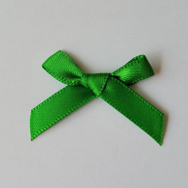 3cm Satin Bows, shades of Green