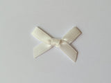 3cm Satin Bows, Cream/White