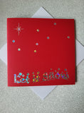 Card blanks and envelopes, 6" Square, hot foil printed "Let it Snow"