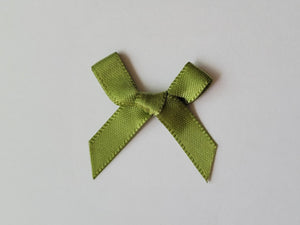 3cm Satin Bows, shades of Green