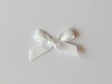 3cm Satin Bows, Cream/White